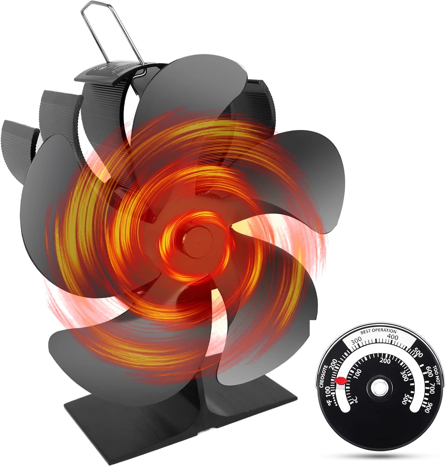 drtulz Fireplace Fans Heat Powered, 5 Blades Wood Burning