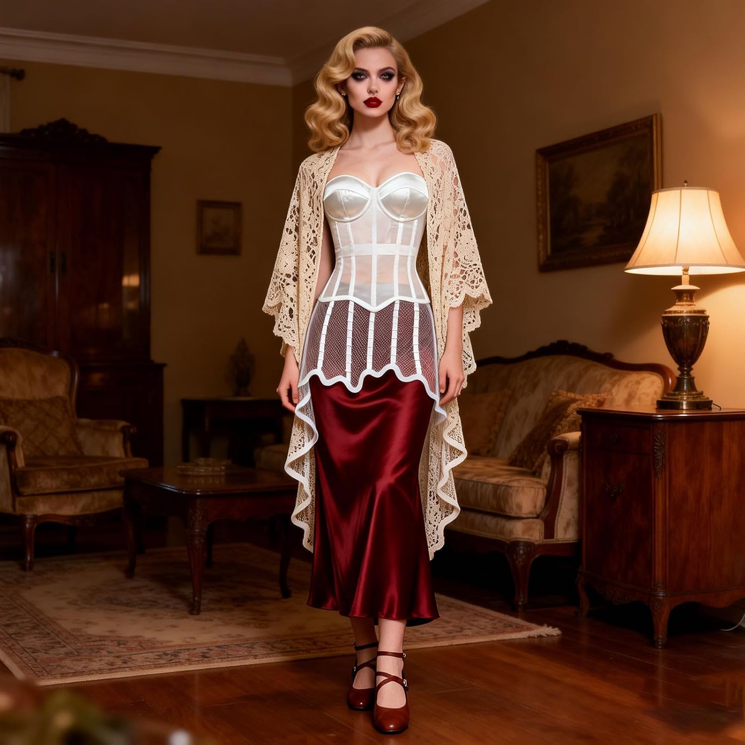 Sheer Mesh Corset Top for Women Strapless Bustier with Structured Cups, Transparent Paneling Club Going Out Tops