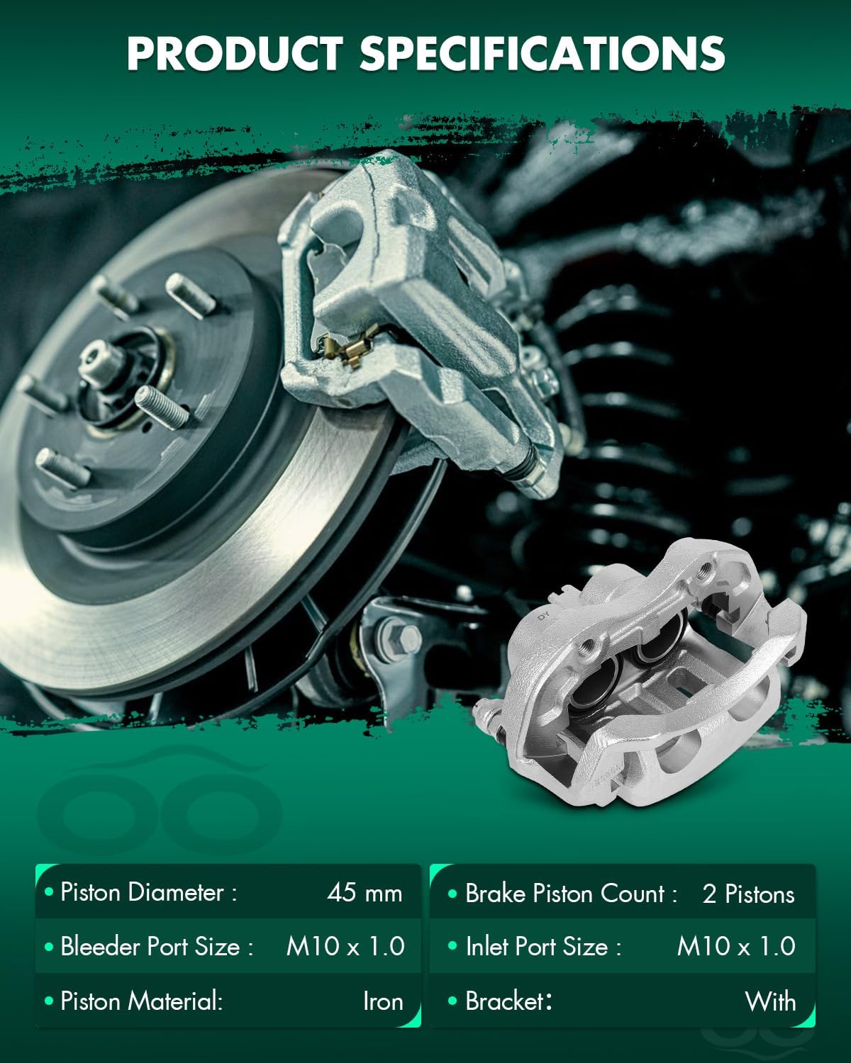 SCITOO 19B2871 Front Right Disc Brake Caliper Assembly w/Bracket For INFINITI For M45 2003-2004,For INFINITI For Q45 2002-2006