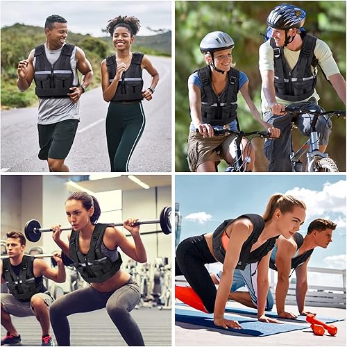 Miniatura 7 de Sportneer Peso ajustable del chaleco con peso 2-18 lbs2-40 lbs chaleco de peso lavable 16 en 1 chaleco de ajuste rápido para mujeres y hombres
