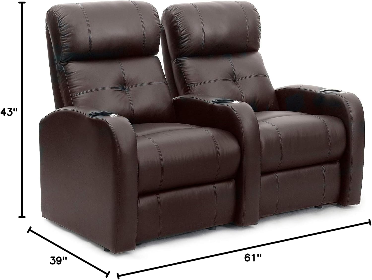 Octane Sonic XS900 Brown Leather Home Theater Seating (Set of 2)