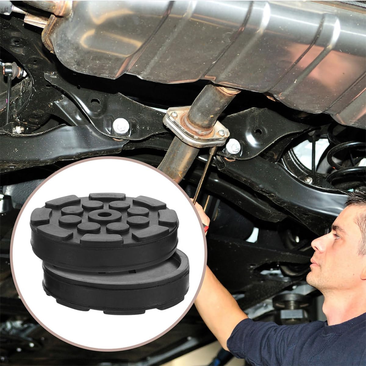 6pcs Octagonal Rubber Jack Pads Universal Pinch Weld Floor Jack Adapters Heavy Duty Automotive Lift Blocks for Car and Trailer Hoists