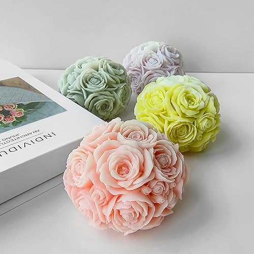 Miniatura 8 de Moldes de silicona, molde de vela en forma de bola de lana, cuerda de lana gruesa tridimensional, para aromaterapia, vela, resina de yeso,