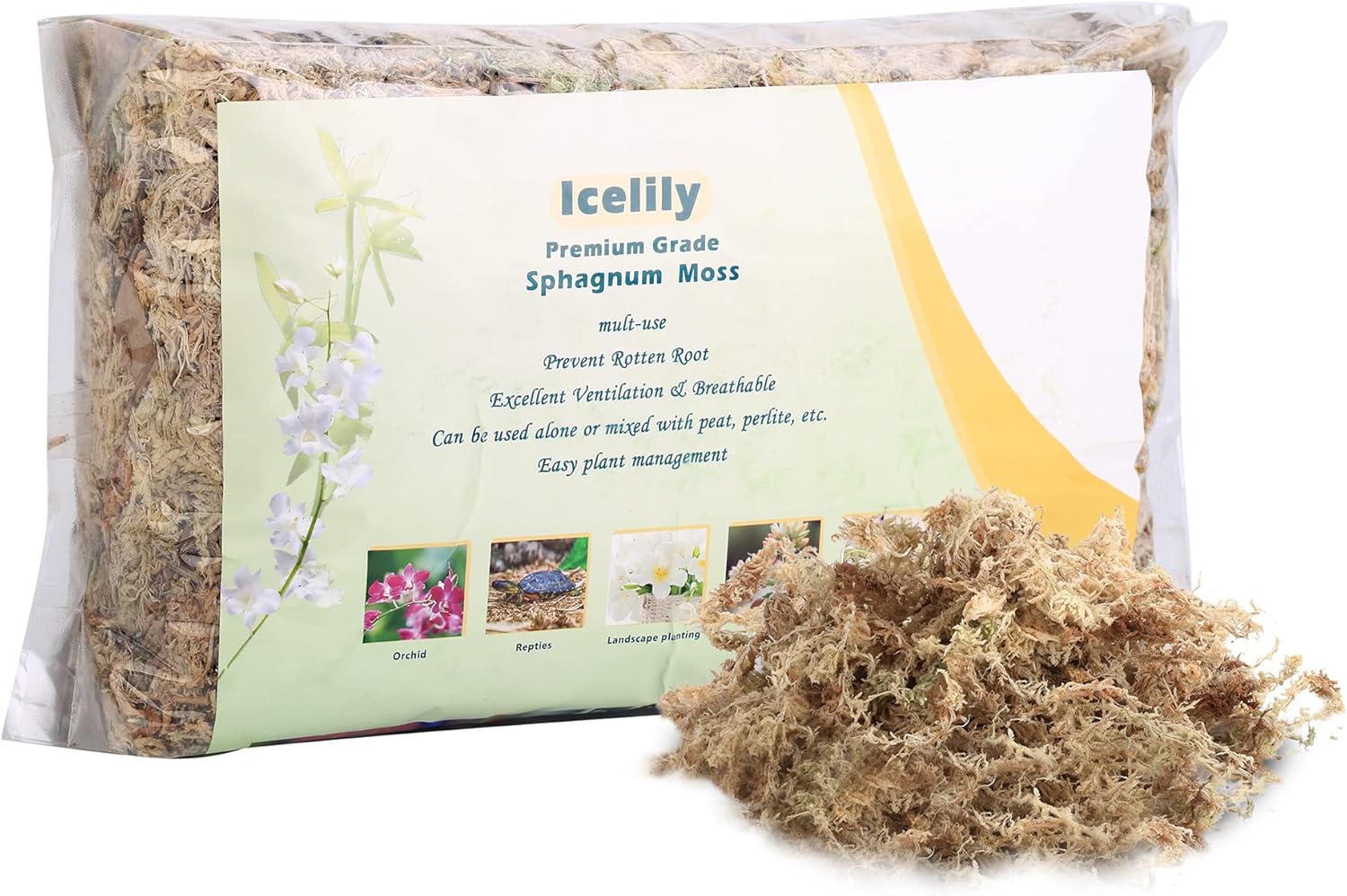 Icelily Sphagnum Moss for Plants, Natural Premium Sphagnum