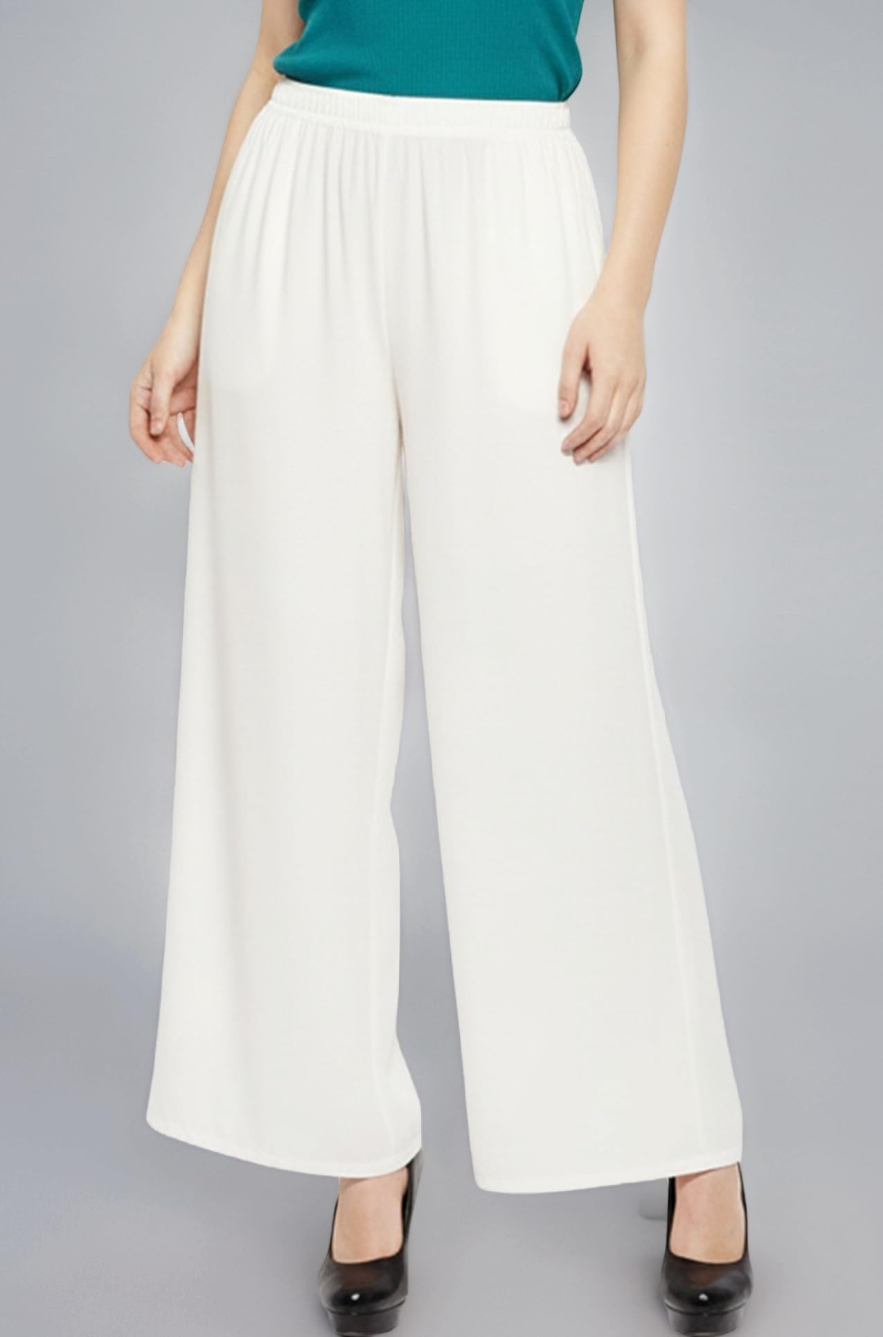 Go Gazab - Stylish Women's Palazzo: Trendy Rayon Solid Color Ethnic Wear Palazzo