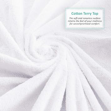Nestl Premium Cotton Terry Mattress Protector Soft and Waterproof Twin 14 Inch Deep Pocket Mattress Protector Breathable & Noiseless Cover