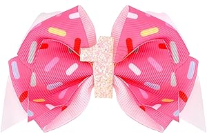 Pink Ice Cream Birthday Hair Bow for Girls 1st Birthday