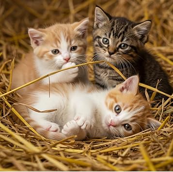 Outdoor Dog or Cat Bedding - Clean, Dry and Soft Decorative Straw for Stray Cats Dogs Yard Farm Pets Garden Mulch Grass Cover 5 Pounds