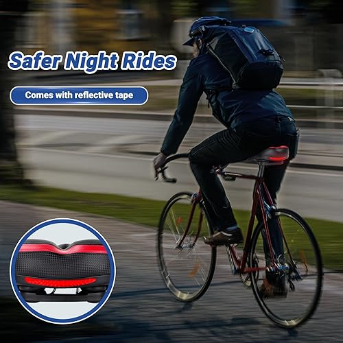 Miniatura 16 de TONBUX Comfortable Bike Seat for Men & Women, Memory Foam Bicycle Seat with Dual Shock Absorbing Ball, Universal Fit Bike Saddle for Stationary