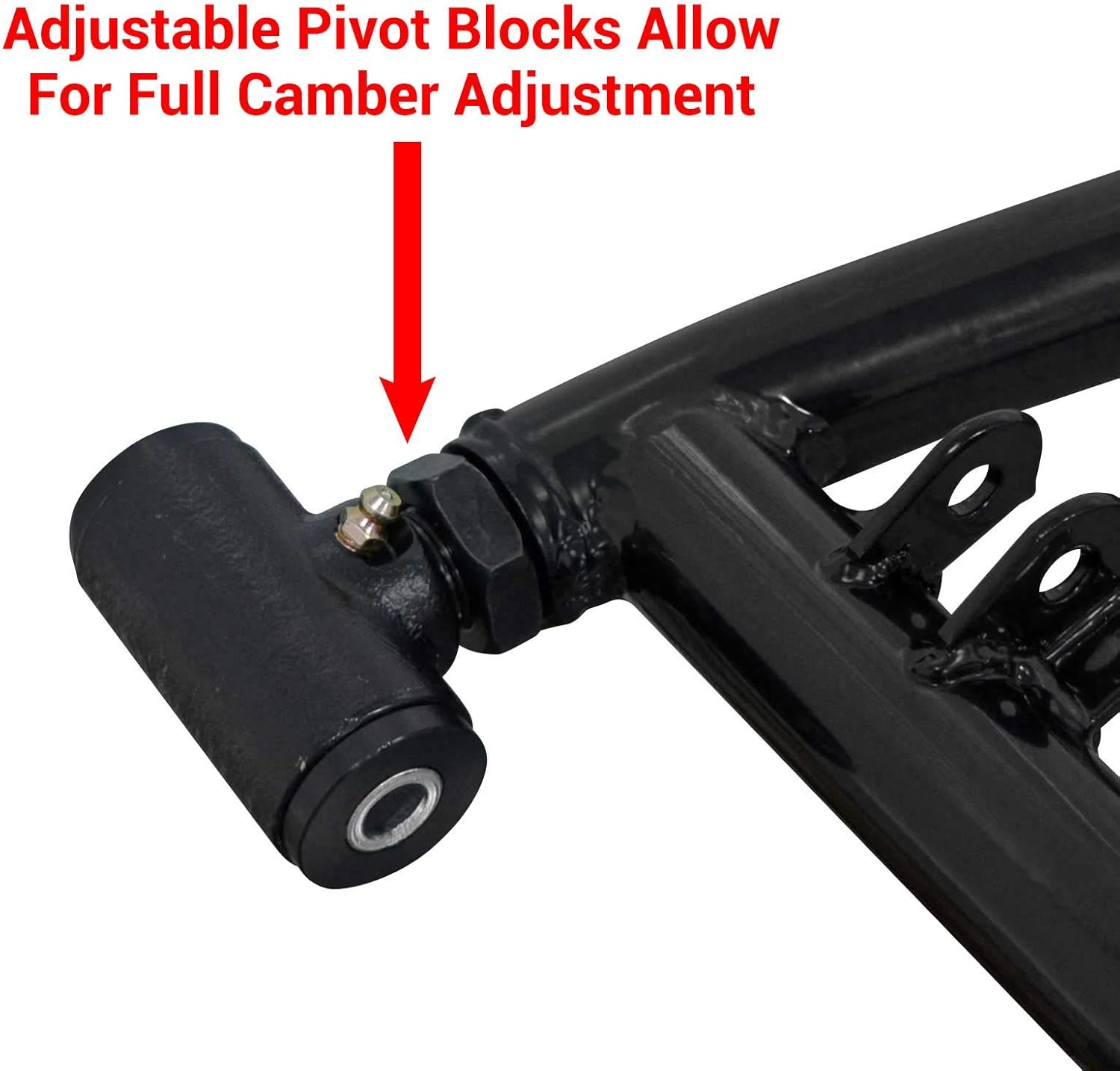 SuperATV Heavy Duty High Clearance Rear A-Arms for 2015-2019 Arctic Cat Wildcat Sport | UV-resistant Powder Coat Finish | Adjustable Pivot Blocks | UHMW Bushings