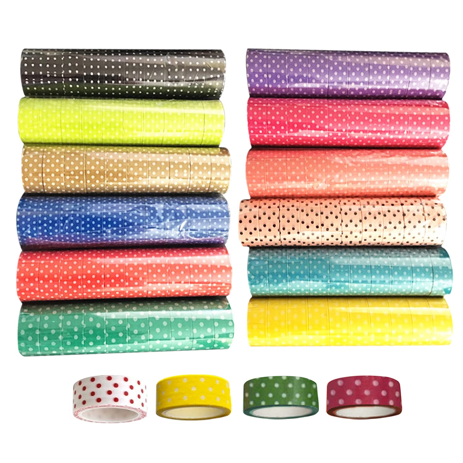 yueton 8pcs Mini Dot colorido DIY decorativa Washi cinta de carrocero