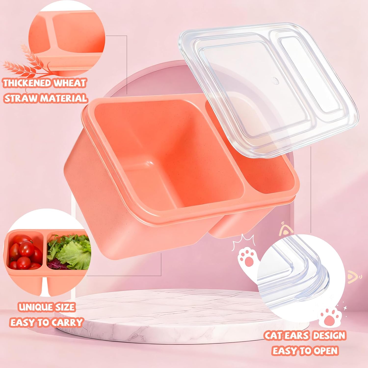 6 Pack Snackle Box Container for Meal Prep, 2 Compartment Small Reusable Lunchable Toddlers Snack Pack Box Containers with Lids for Kids Adults Leakproof (6 PCS) image 3