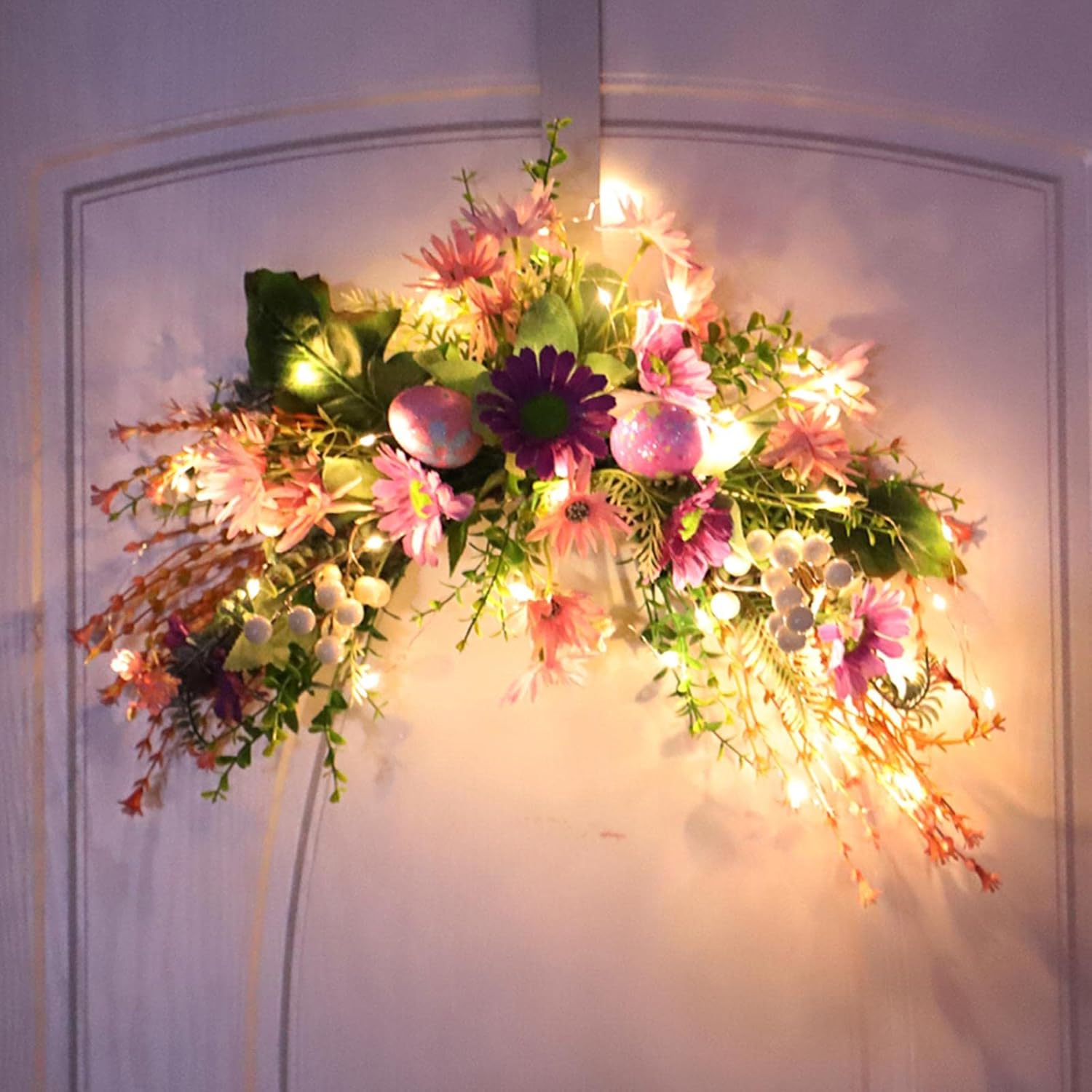 破格値下げ Tishita イースター リース 卵春の花輪 家の装飾 花輪 花 手作り 造花 玄関 壁掛け 庭園 飾り ハーフサークル Casabianca Ba 破格値下げ Tishita イースター リース 卵春の花輪 家の装飾 花輪 花 手作り 造花 玄関 壁掛け 庭園 飾り ハーフサークル Casabianca Ba