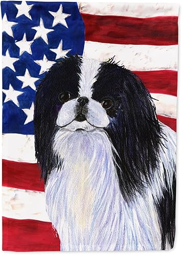 Miniatura 10 de Caroline's Treasures SS4017GF Bandera de Estados Unidos con Bulldog Inglés para jardín, bandera decorativa para patio exterior, patio, parterres,