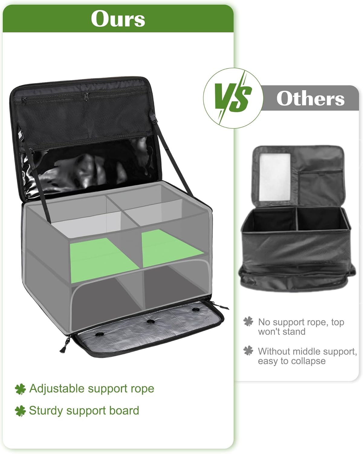 Golf Trunk Organizer, Waterproof Car Golf Locker with Separate Ventilated Compartment for 2 Pair Shoes, Golf Storage for Balls, Tees, Cap, Clothes, Gloves, Accessories, Gifts for Men, Women