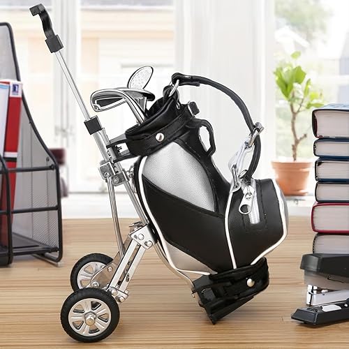 Vista 10 de 10L0L plumas de golf con soporte de bolsa de golf, regalos novedosos con 3 piezas, de aluminio para oficina, escritorio, bolsa de golf, soporte