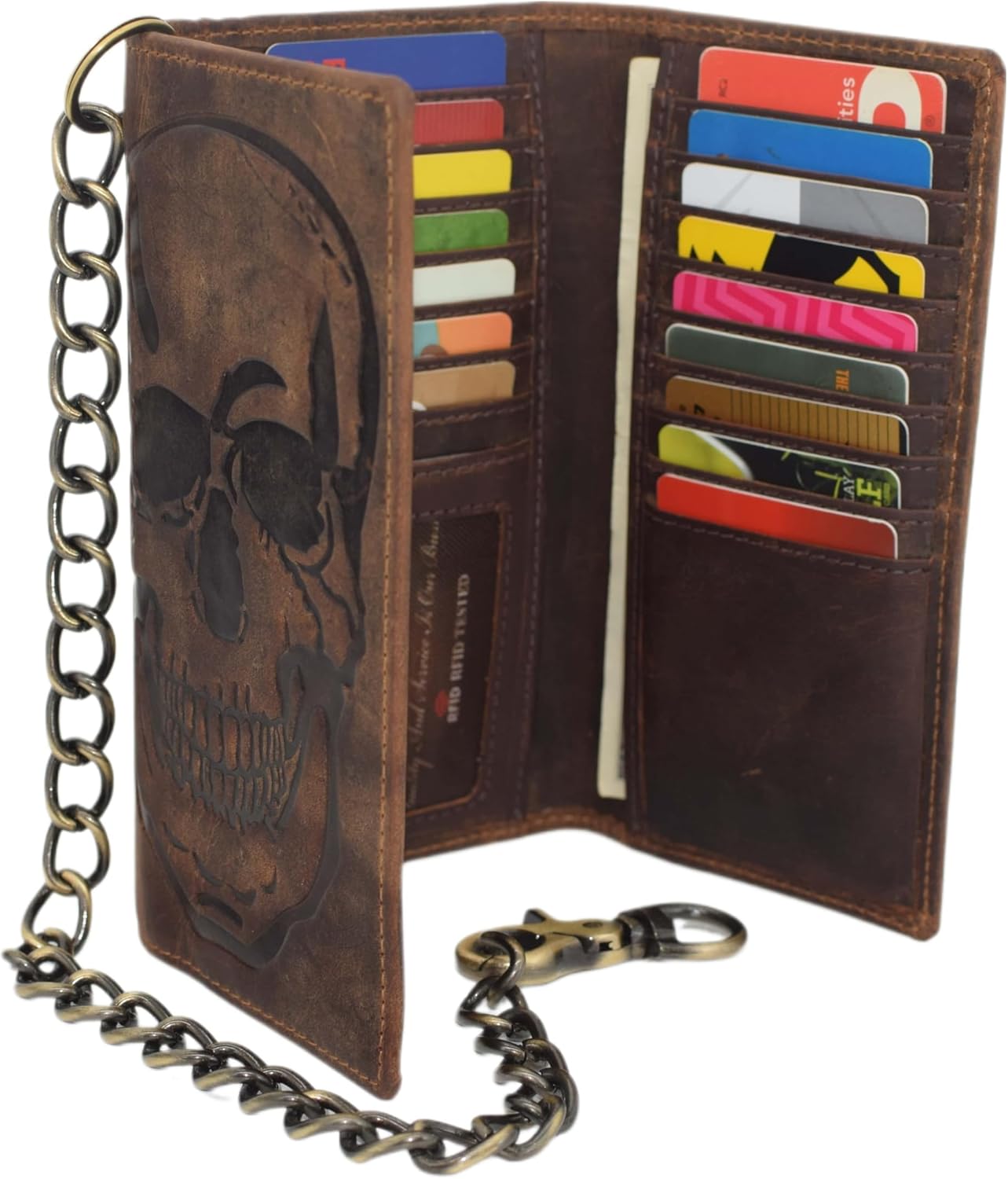 楽天市場】バイカーウォレットの通販 バイカー スカル チェーン ウォレット RFID シグナルブロック メンズ ビンテージ レザー