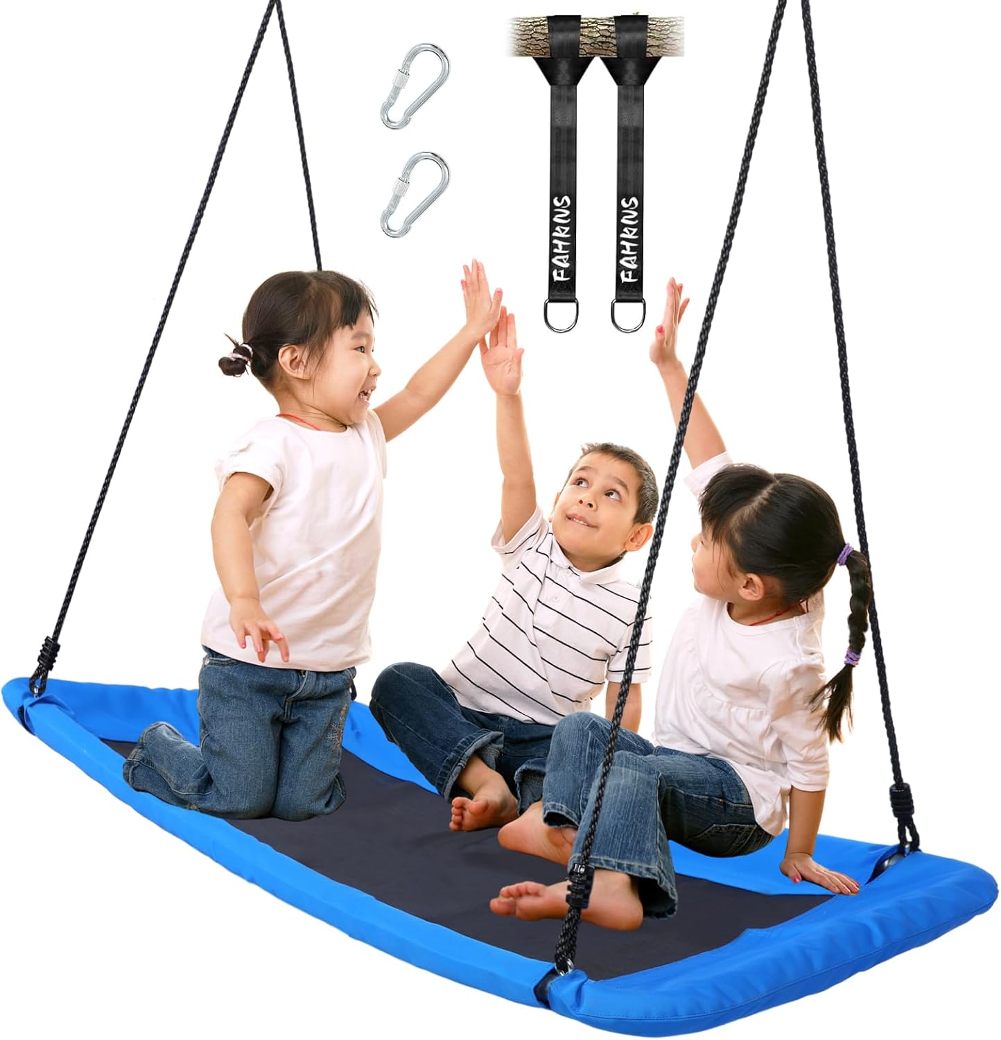 800lbs 60" Giant Platform Tree Swing for Kids and Adults,Tree Swings for Kids Outdoor, Kids Swing, Outdoor Swing for Kids with Comfy Mat and Steel Frame