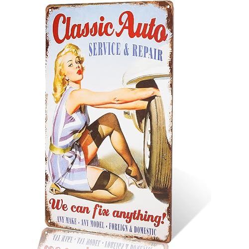 dingleiever Metal Tin Signs Classic Auto Garage Full Service Repair We Can Fix Anything 8x12 Inches Wall Decor