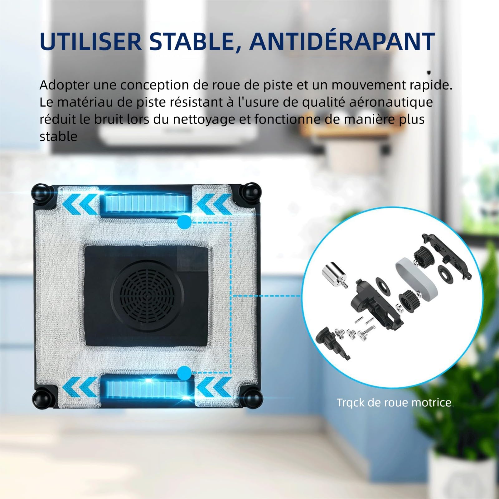 Robot Laveur de Vitre 5600Pa, Nettoyeur Vitre Automatique 6 Buses Pulvérisation, Aspirateur à Vitre Intelligent avec Télécommande & Corde de Sécurité, pour Fenêtres Intérieures et Extérieures