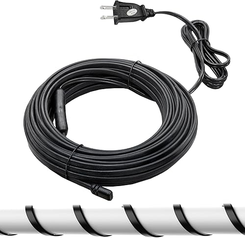 Miniatura 7 de Giraffe Tools Cable calefactor de 30 pies para tubería resistente, autorregulable, protección contra congelación para techos, tubos de agua de