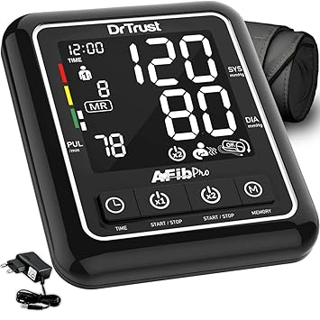 Dr Trust Atrial Fibrillation Automatic Dual Talking Digital BP Monitor Machine (Black)