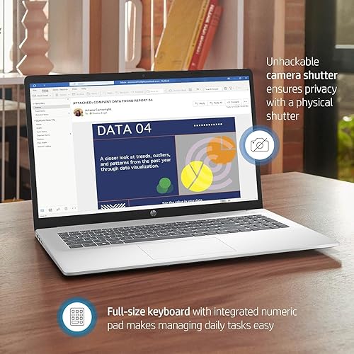Vista 13 de HP PC portátil 17, Intel Core de 11 generación, 4 GB de RAM, SSD de 256 GB, gráficos UHD, pantalla HD+ de 17.3 pulgadas, Windows 11 Home, combo