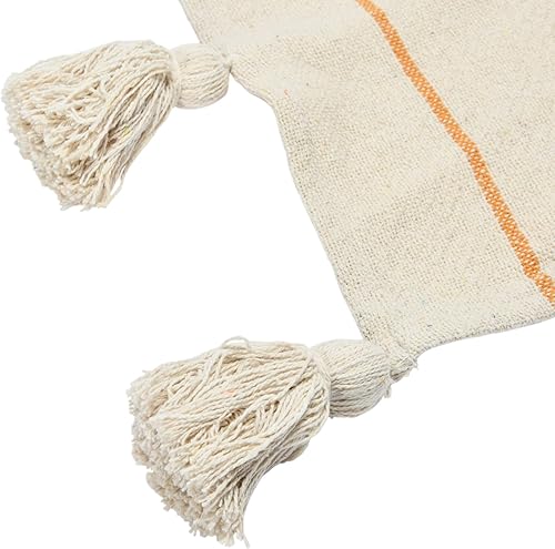 Miniatura 5 de Main + Mesa Manta de algodón a rayas con borlas