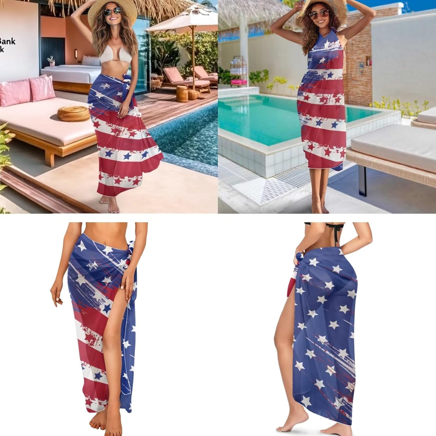 Womens One Piece Bathing Suit Tummy Control Swimsuit with Beach Cover up Wrap Skirt Sarong Cheeky Two Piece 2XL
