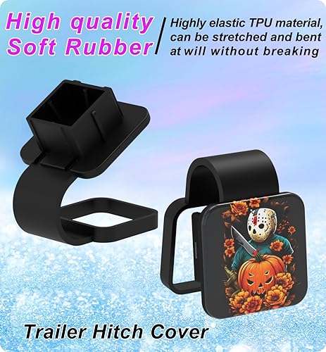 Miniatura 5 de CHUANJI Cubierta de enganche de remolque de 2 pulgadas, cubierta de enganche de remolque, máscara de personaje asesino, enchufe de enganche de tubo