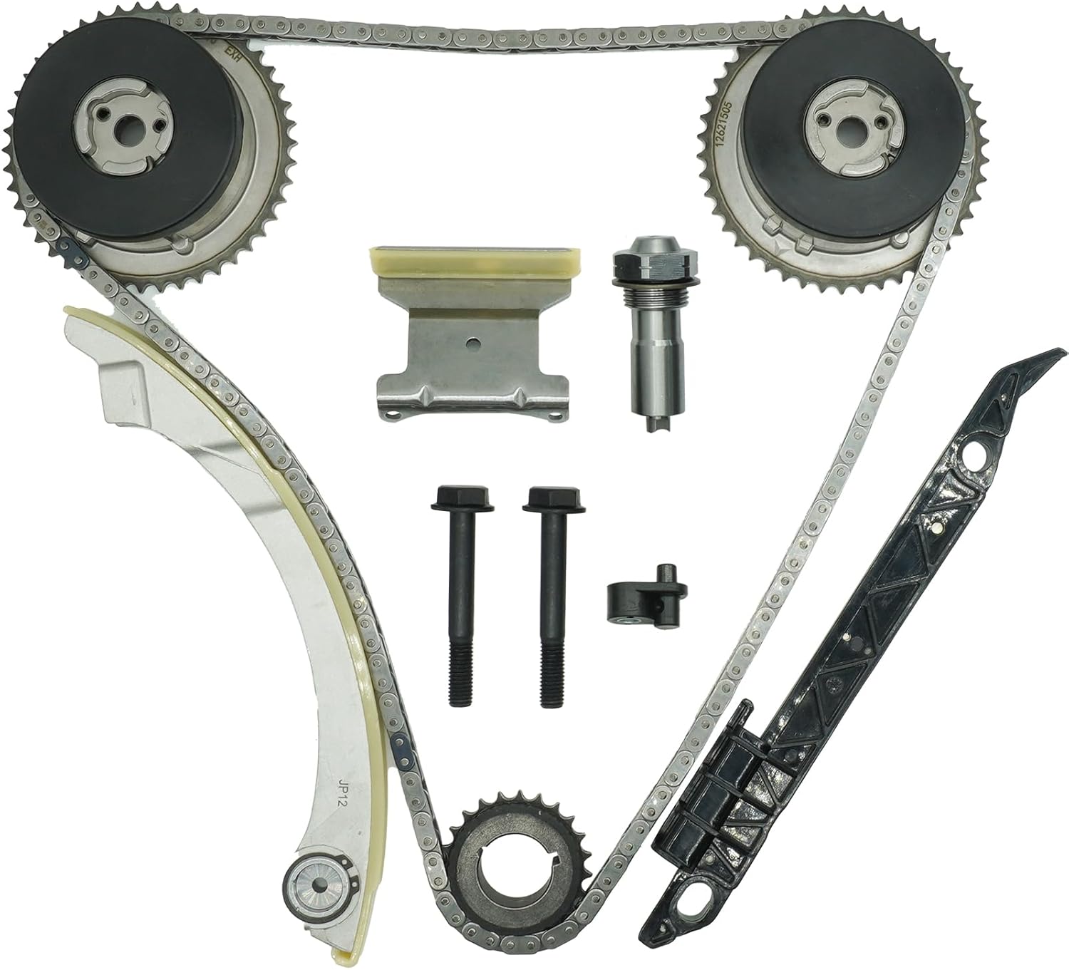 2.4 Timing Chain Kit w/VVT for GMC Terrain for Chevy Equinox 2.4 2011-17, for 14 Impala Malibu, for 09-10 HHR Cobalt 2.2, for Buick Regal LaCrosse Verano 2.4L Ecotec 12-16, for Pontiac G5 12621505