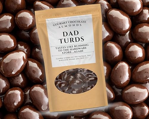 Miniatura 3 de Dad Turds - Almendras de chocolate gourmet  Almendras de chocolate negro Kepperton espolvoreadas de cacao, regalos divertidos de dulces para
