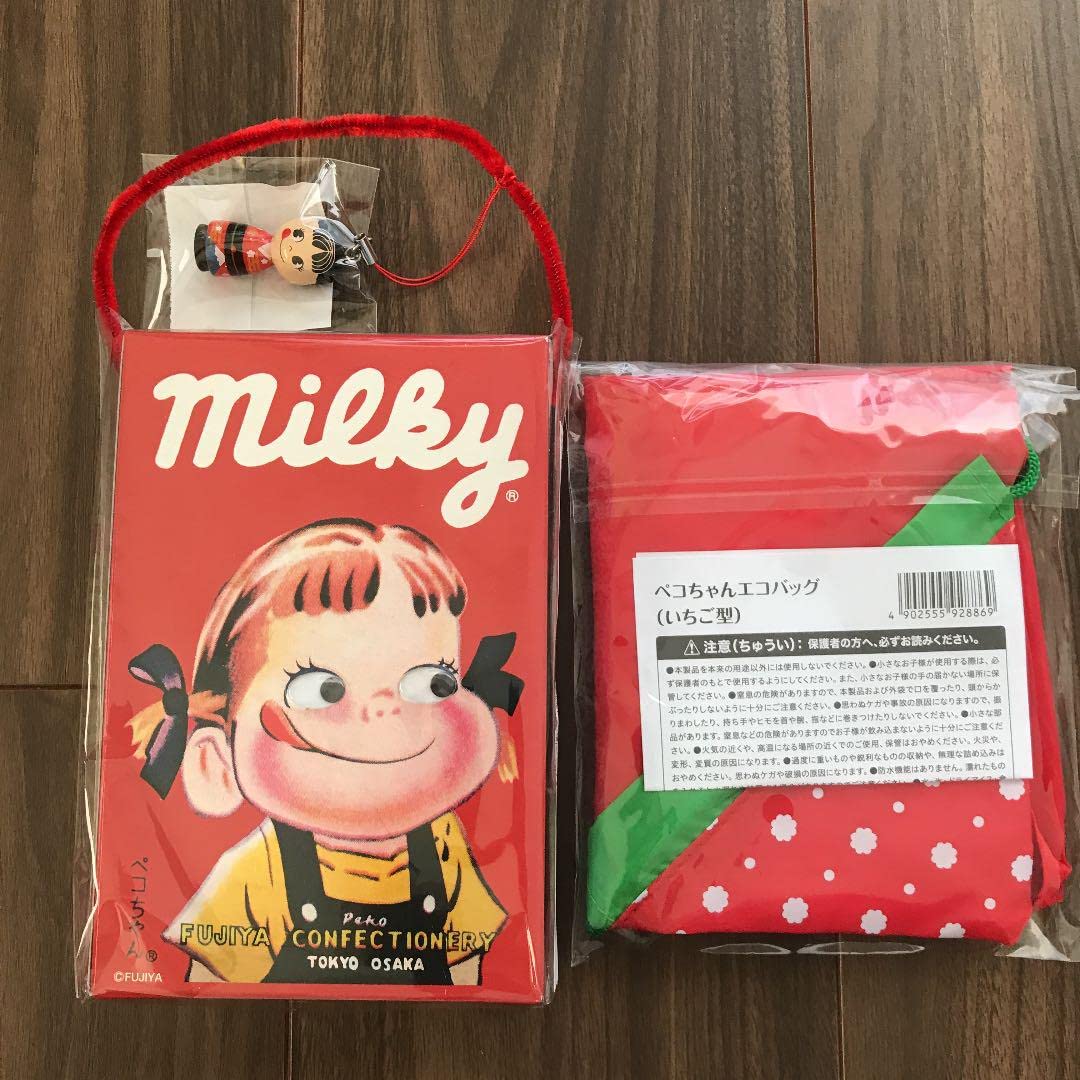 Amazon.co.jp: 不二家 福袋 ペコちゃん ミルキー エコバッグ いちご型