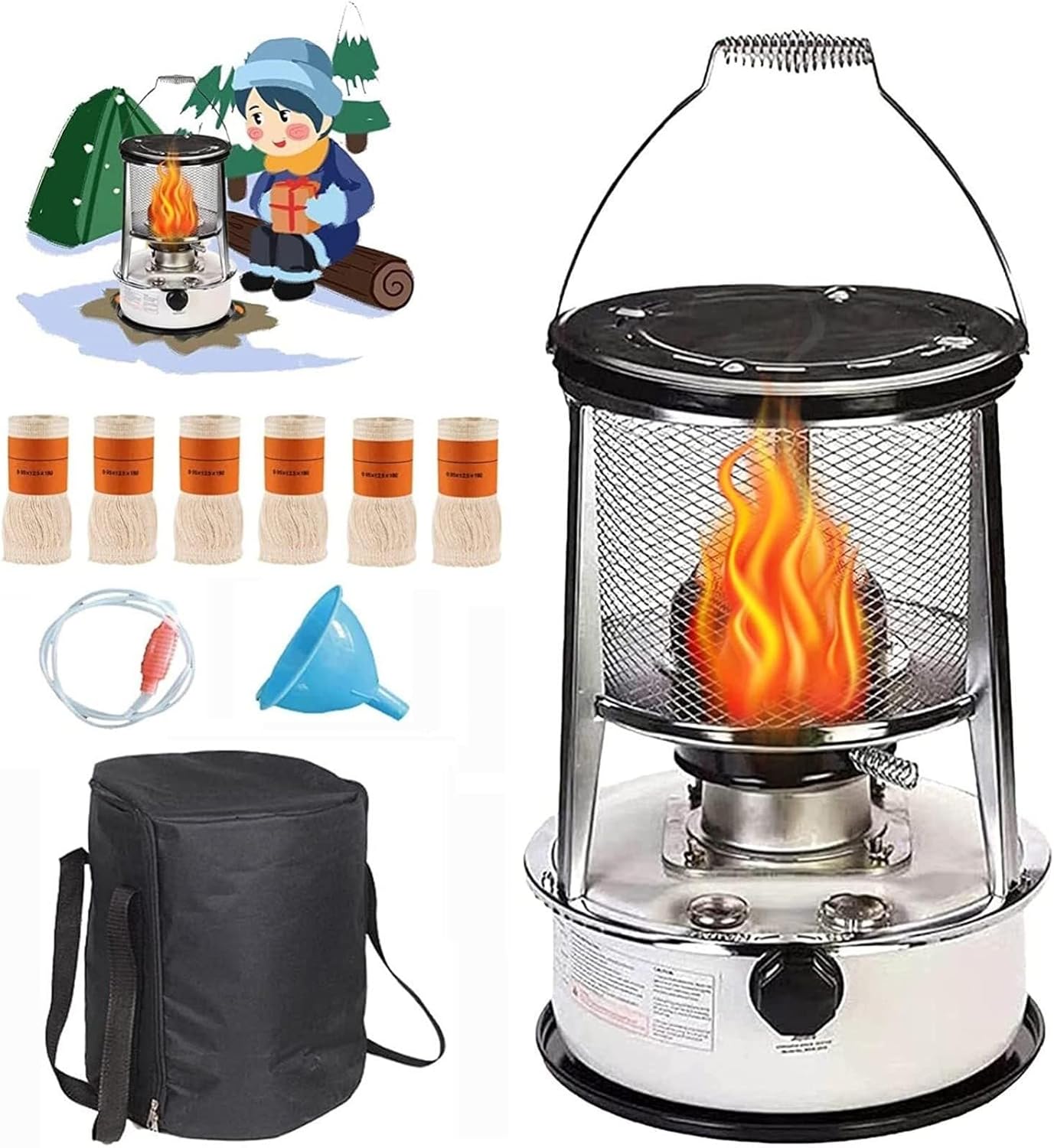 5.2L Kerosene Stove Heater Indoor Efficient,Kerosene Stove Heater Outdoor Camping Tents Cooking,Great Heat Output,Lightweight Portable Kerosene Heaters,No Odors