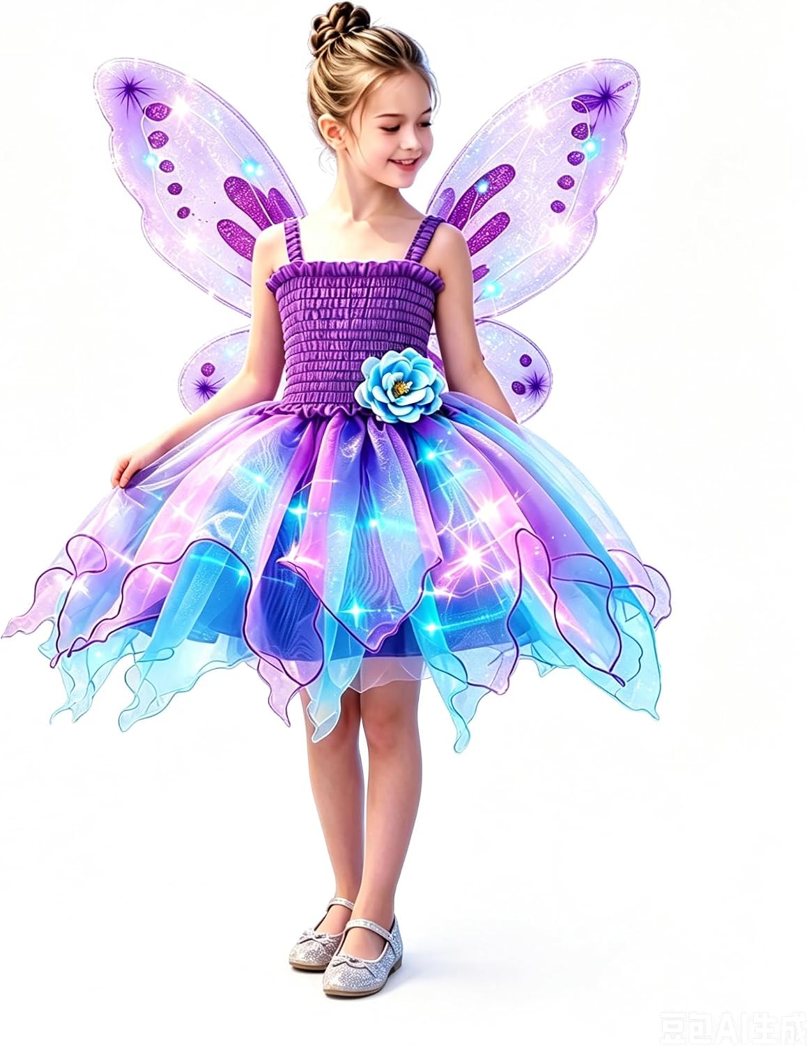 Light Up Halloween Princess Costume for Toddler Girls, Birthday Party Dress Up