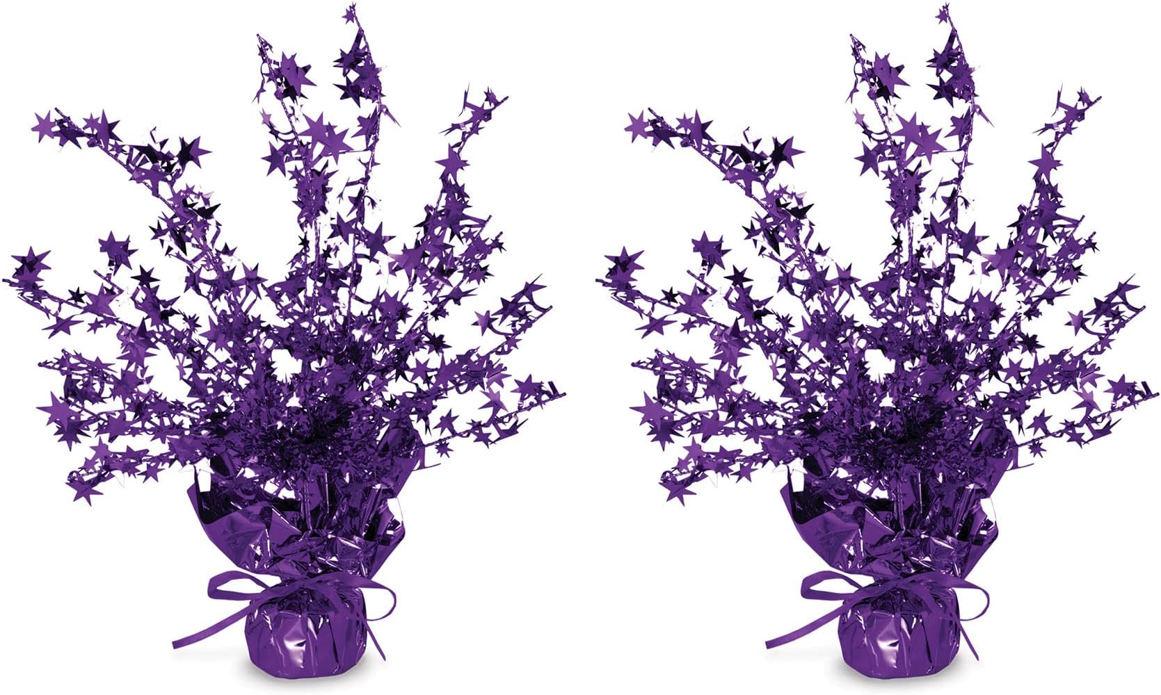 Beistle , 2 Piece Star Gleam 'N Burst Centerpieces, 15" (Purple)