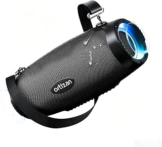 Ortizan Outdoor Bluetooth Lautsprecher, tragbare Musikbox mit 80 W Sound, LED-Licht, IPX7 wasserdicht, 12 Std. Akku, Extra Bass, Powerbank-Funktion, Stereo-Pairing