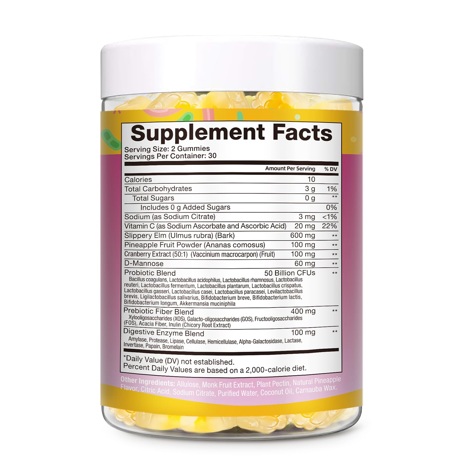 Totaria 9-in-1 Sugar Free Feminine Probiotics Gummies - Vaginal Flora & pH Balance, 50 Billion CFU with Prebiotic, Slippery Elm, Cranberry, for Vaginal, Urinary Tract & Gut, Hawaiian Pineapple, 60 Ct — Amazon image 12