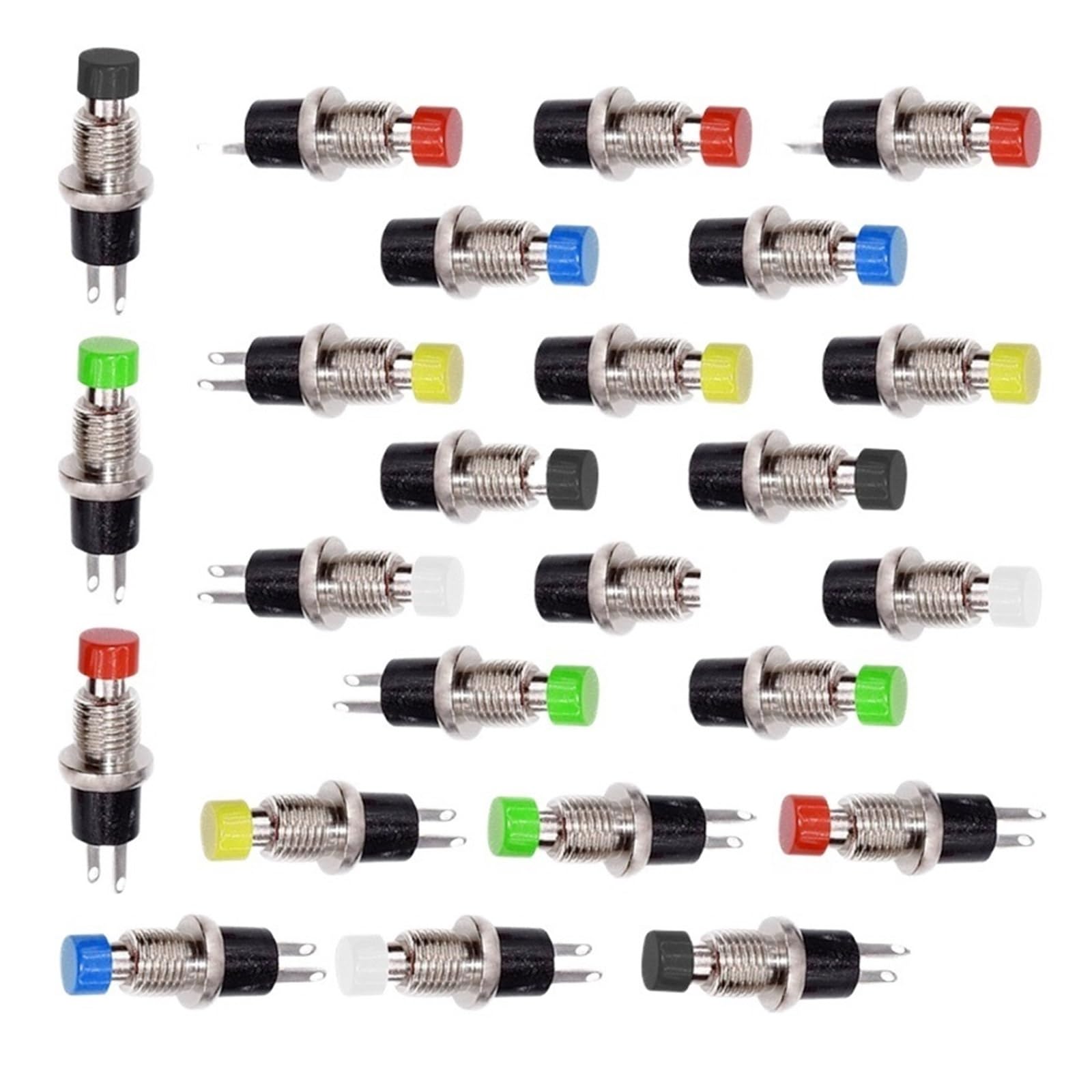 5/20/100Pcs 7mm Momentary Reset Switch Push Button Switch on-Off Micro Switch PBS-110 NO NC(PBS-110 NO White,100pcs)