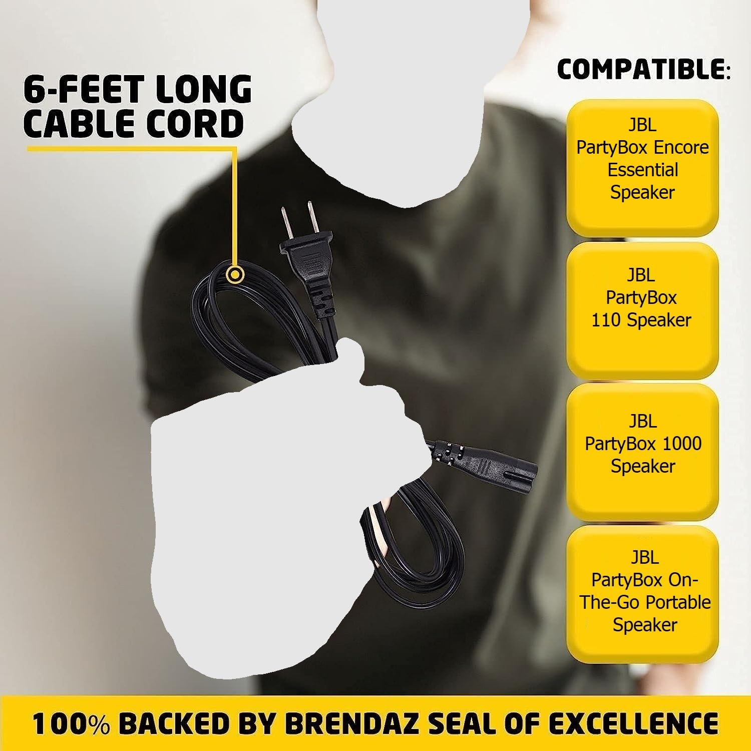 Amazon.com: JBL AC Power Cord - 2 Prong, 6-Feet, Compatible with