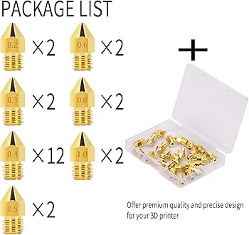 Luter 24PCS 3D Printer Nozzles,Hardened Steel Nozzles Extruder For MK8 - View #7