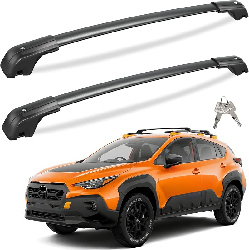 Tuyoung Roof Rack Cross Bars for Subaru Crosstrek Wilderness 2024-2026 | 300lbs Lockable Crossbars with Side Rails,All Aluminum Heavy Duty Roof Crossbars Rooftop Luggage Racks Carrier Accessories