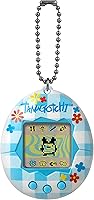 Vista 1 de Tamagotchi 42880 Bandai, Gen 2, concha de flores a cuadros con cadena, la mascota original de realidad virtual, multicolor