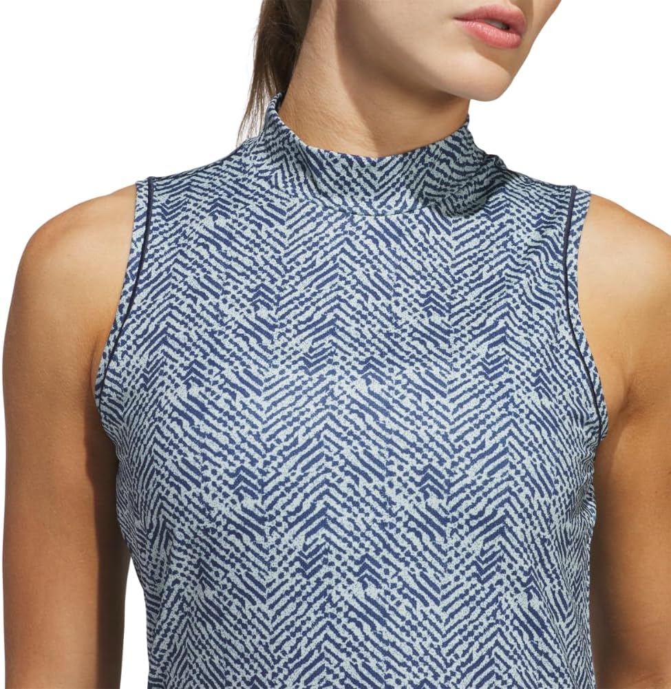 Adidas Womens Ultimate365 Mock Neck Sleeveless Polo Shirt - Image 4