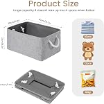 Grands paniers de rangement-boîtes de rangement pour étagères et placard Organisation, pliable tissu Bin pour vêtements de maison et blanchisserie (3-Pack, 15,7 x 11,8 x 8,26 pouces, gris)