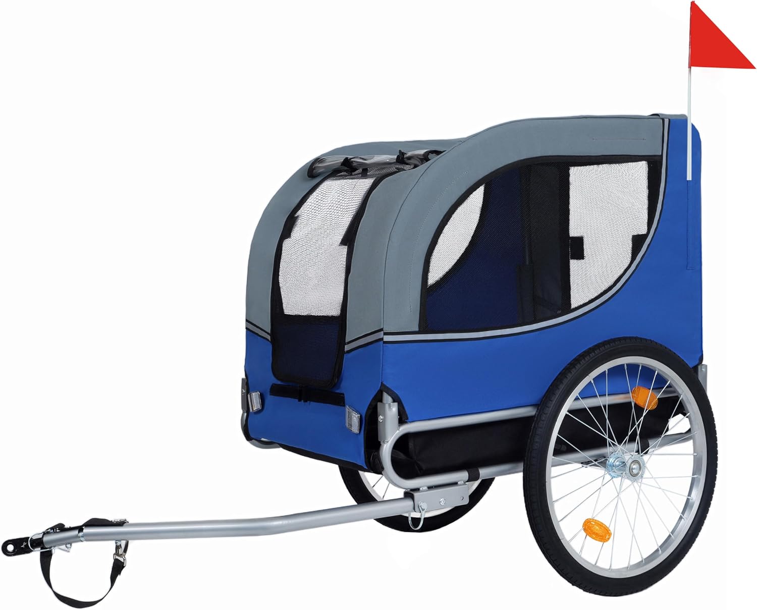Dog Bike Trailer: Foldable Steel Frame Pet Carrier with 20" Air Tires & Mesh Windows - All-Terrain Bicycle Trailer for Medium Dogs Cycling Jogging Camping Outdoor Adventures