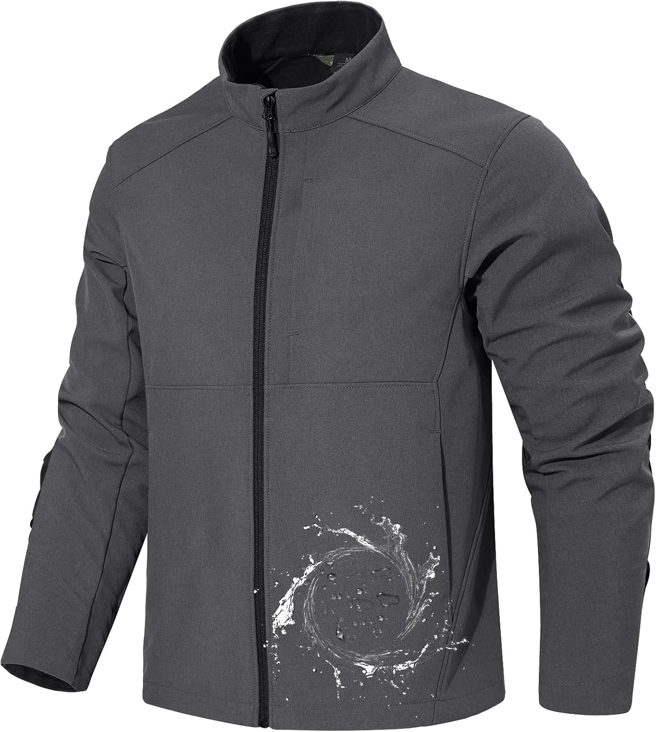 FREE SOLDIER Men's Waterproof Softshell Jacket Lightweight Fleece Lined Jacket Outdoor Hiking Windbreaker