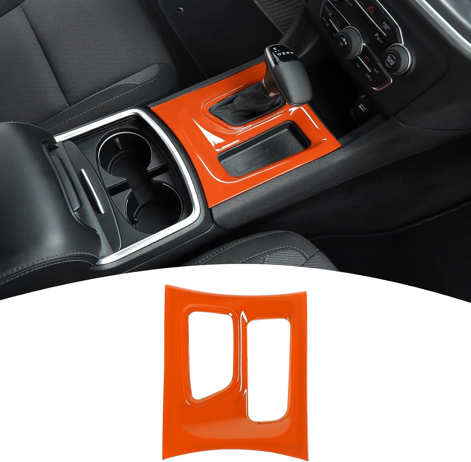 for Charger Gear Shift Panel Cover Trim Fit for Dodge Charger 2015-2023 Orange Interior Accessories 1pc