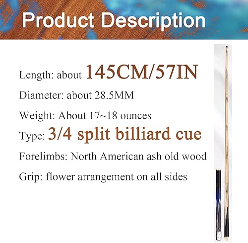 Miniatura 2 de Tacos de billar profesionales 34 Taco de billar actualizado chino negro ocho tacos taco Snooker taco 0.374 in 0.394 in (color 2, tamaño 0.394 in)