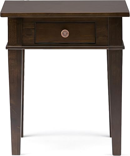 Miniatura 30 de SIMPLIHOME Carlton - Mesa auxiliar cuadrada de transición de madera maciza de 18 pulgadas de ancho, color gris rústico para sala de estar y